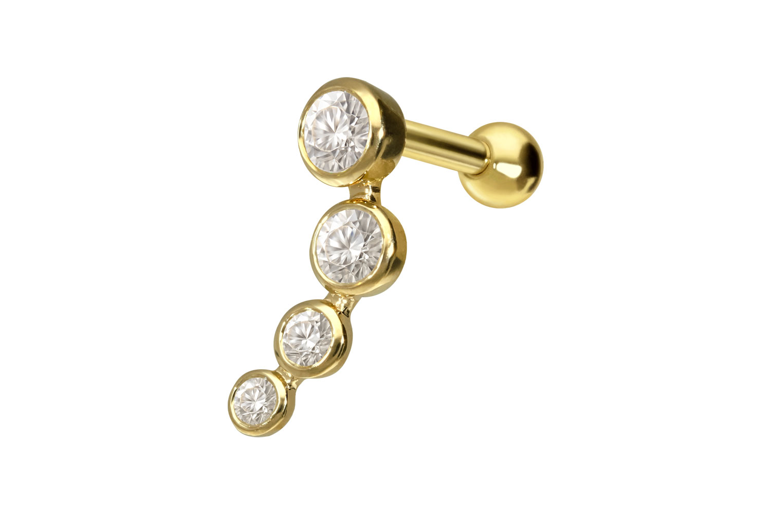 14/18 Karat Gold Ohrpiercing 4 MOISSANITE